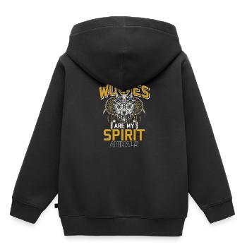 Wolf Spiritual Animal Pack Gift Howl Moon - Kids Premium Organic Hoodie - black - Back - AI Model Kid Male (0cm)