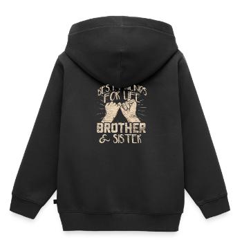 Siblings friends - Kids Premium Organic Hoodie - black - Back - AI Model Kid Male (0cm)