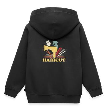 hair stylist - Kids Premium Organic Hoodie - black - Back - AI Model Kid Male (0cm)