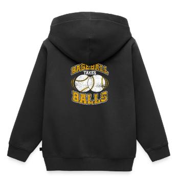 Baseball Baseball Baseball Batter - Sweat Premium à capuche enfant bio - noir - Dos - AI Model Kid Male (0cm)