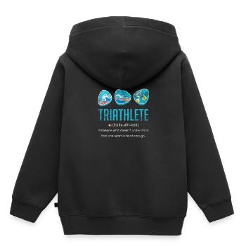 Triathlet Sportler - Kinder Premium Organic Hoodie - Schwarz - Hinten - AI Model Kid Male (0cm)