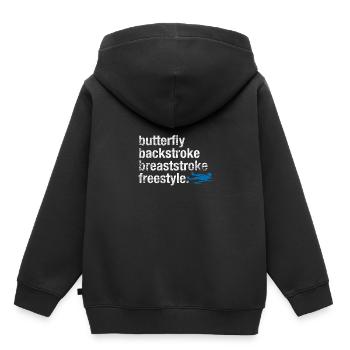 Schwimmen Schwimmer Schwimmstil - Kinder Premium Organic Hoodie - Schwarz - Hinten - AI Model Kid Male (0cm)