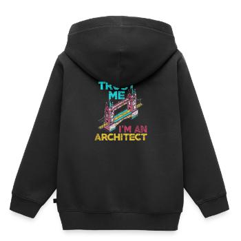architecte - Sweat Premium à capuche enfant bio - noir - Dos - AI Model Kid Male (0cm)