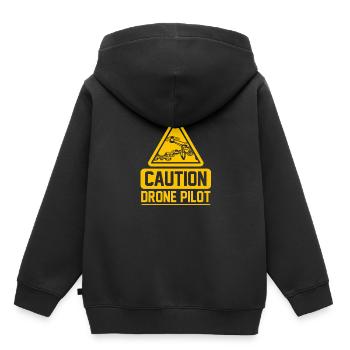 Drone - Sweat Premium à capuche enfant bio - noir - Dos - AI Model Kid Male (0cm)