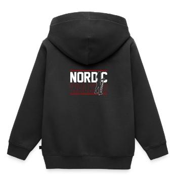 Nordic Walking Fitness - Kinder Premium Organic Hoodie - Schwarz - Hinten - AI Model Kid Male (0cm)
