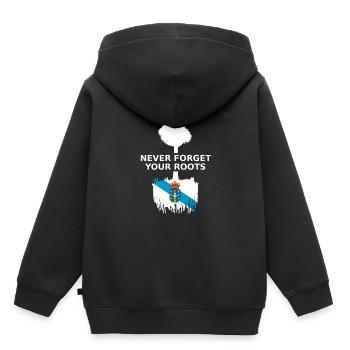 Galicia Galicia Roots - Sweat Premium à capuche enfant bio - noir - Dos - AI Model Kid Male (0cm)