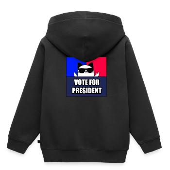 Chat disant Funny Joke Cats Fun Fun - Sweat Premium à capuche enfant bio - noir - Dos - AI Model Kid Male (0cm)