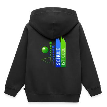 Schule ist cool - Kinder Premium Organic Hoodie - Schwarz - Hinten - AI Model Kid Male (0cm)