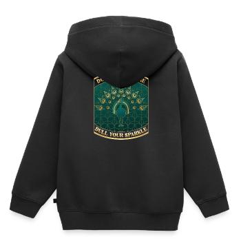 Peacock Art Déco Ne laissez personne ternir votre éclat - Sweat Premium à capuche enfant bio - noir - Dos - AI Model Kid Male (0cm)
