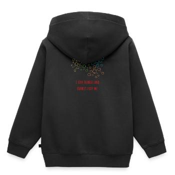 I love bubbles and bubbles love me Seifenblasen - Kinder Premium Organic Hoodie - Schwarz - Hinten - AI Model Kid Male (0cm)
