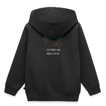 I love bubbles and bubbles love me Seifenblasen - Kinder Premium Organic Hoodie - Schwarz - Hinten - AI Model Kid Male (0cm)