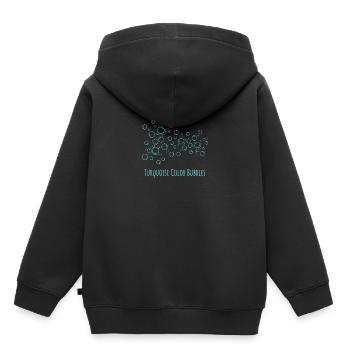 Türkise Seifenblasen für Badfans - Kinder Premium Organic Hoodie - Schwarz - Hinten - AI Model Kid Male (0cm)