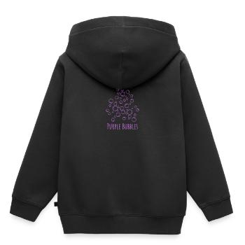 Lila Seifenblasen für Badfans - Kinder Premium Organic Hoodie - Schwarz - Hinten - AI Model Kid Male (0cm)