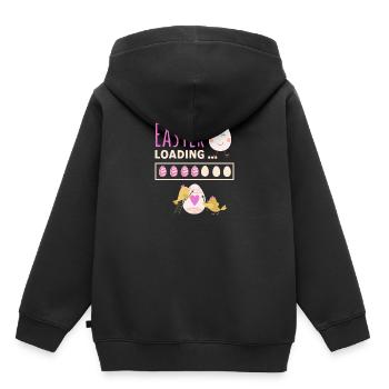 Easter loading - Ostern lädt lustiges Ostermotiv - Kinder Premium Organic Hoodie - Schwarz - Hinten - AI Model Kid Male (0cm)