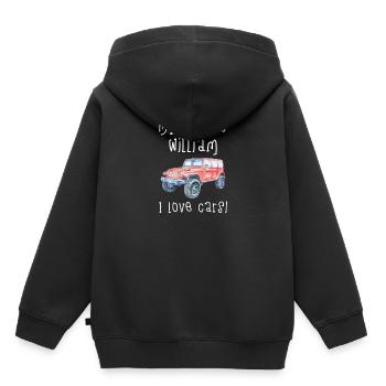 Mein Name Ist William. Ich Liebe Autos. Lustiges - Kinder Premium Organic Hoodie - Schwarz - Hinten - AI Model Kid Male (0cm)