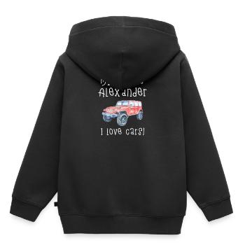 Mein Name Ist Alexander. Ich Liebe Autos. - Kinder Premium Organic Hoodie - Schwarz - Hinten - AI Model Kid Male (0cm)