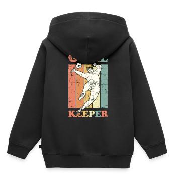 Gardien de but - Sweat Premium à capuche enfant bio - noir - Dos - AI Model Kid Male (0cm)