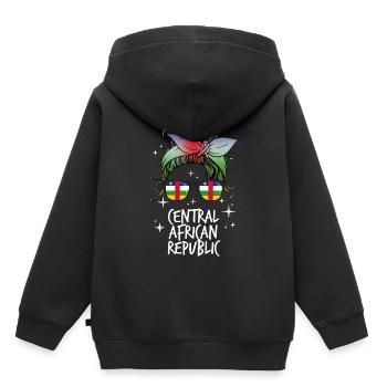 République Centrafricaine - Sweat Premium à capuche enfant bio - noir - Dos - AI Model Kid Male (0cm)
