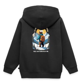 L’ours cherche le printemps - Sweat Premium à capuche enfant bio - noir - Dos - AI Model Kid Male (0cm)