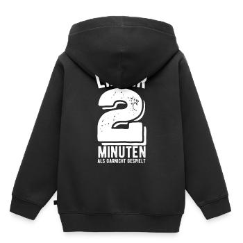 Liber 2 Minuten als gar nicht gespielt - Handball - Kinder Premium Organic Hoodie - Schwarz - Hinten - AI Model Kid Male (0cm)