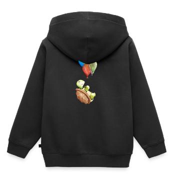 tortue - Sweat Premium à capuche enfant bio - noir - Dos - AI Model Kid Male (0cm)