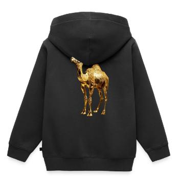 Chameau - Sweat Premium à capuche enfant bio - noir - Dos - AI Model Kid Male (0cm)