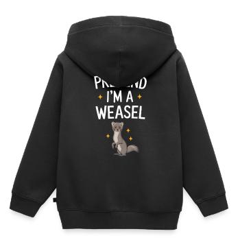 Wiesel - Kinder Premium Organic Hoodie - Schwarz - Hinten - AI Model Kid Male (0cm)