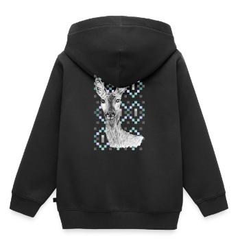 Rogen - Kinder Premium Organic Hoodie - Schwarz - Hinten - AI Model Kid Male (0cm)