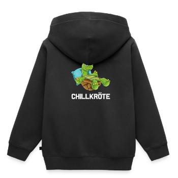 Chill Toad Tortue Chill Tortue Cadeau - Sweat Premium à capuche enfant bio - noir - Dos - AI Model Kid Male (0cm)