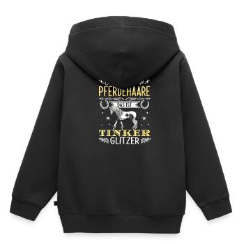 Das sind keine Pferdehaare das ist Tinker Glitzer - Kinder Premium Organic Hoodie - Schwarz - Hinten - AI Model Kid Male (0cm)