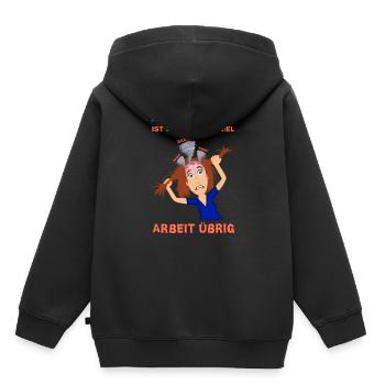 Am Ende der Nerven ist so viel Arbeit (Job) übrig - Kinder Premium Organic Hoodie - Schwarz - Hinten - AI Model Kid Male (0cm)