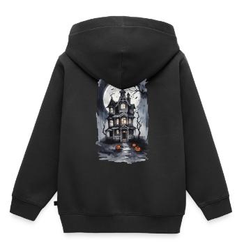 Halloween Night Witch House Full Moon Bats - Kids Premium Organic Hoodie - black - Back - AI Model Kid Male (0cm)