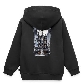 Halloween Full Moon Witch House Horror Design - Kids Premium Organic Hoodie - black - Back - AI Model Kid Male (0cm)