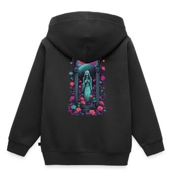 Rétro Goth Vaporwave Victorien Streetwear - Sweat Premium à capuche enfant bio - noir - Dos - AI Model Kid Male (0cm)