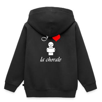 J'AIME LA CHORALE - Sweat Premium à capuche enfant bio - noir - Dos - AI Model Kid Male (0cm)
