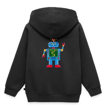 Roboter ich bin 5 Jahre - Kinder Premium Organic Hoodie - Schwarz - Hinten - AI Model Kid Male (0cm)