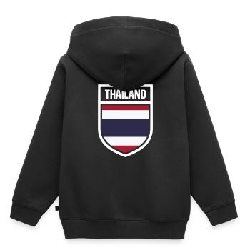 Thailand - drapeau national en armoiries - Sweat Premium à capuche enfant bio - noir - Dos - AI Model Kid Male (0cm)