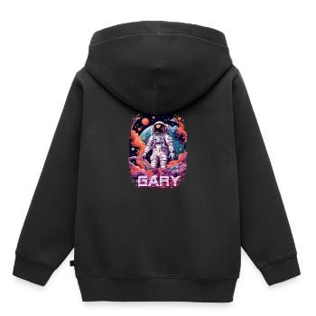 GARY - Beau nom de garçon avec astronaute cool - Sweat Premium à capuche enfant bio - noir - Dos - AI Model Kid Male (0cm)