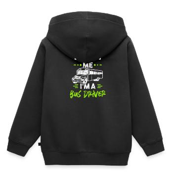 Bus Fahrer - Kinder Premium Organic Hoodie - Schwarz - Hinten - AI Model Kid Male (0cm)