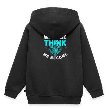 Bouddhisme - Sweat Premium à capuche enfant bio - noir - Dos - AI Model Kid Male (0cm)