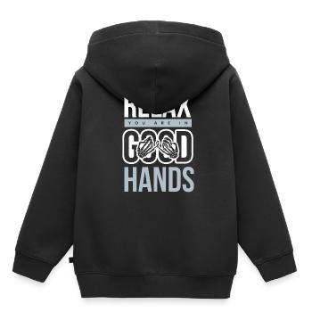 Physiothérapie - Sweat Premium à capuche enfant bio - noir - Dos - AI Model Kid Male (0cm)