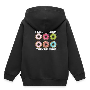 Les beignets, je les ai léchés, ils sont à moi, citi - Sweat Premium à capuche enfant bio - noir - Dos - AI Model Kid Male (0cm)