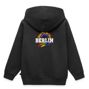 Berlin Gay Pride LGBT Rainbow CSD - Kids Premium Organic Hoodie - black - Back - AI Model Kid Male (0cm)