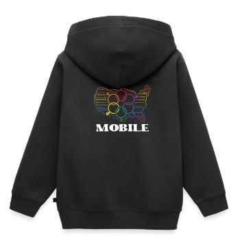 Mobile Pride Month Pride Flag LGBT Community LGBTQ - Sweat Premium à capuche enfant bio - noir - Dos - AI Model Kid Male (0cm)