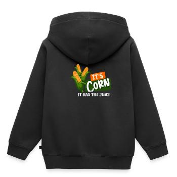 Mais für immer, es ist Mais, es hat den Saftmaissa - Kinder Premium Organic Hoodie - Schwarz - Hinten - AI Model Kid Male (0cm)