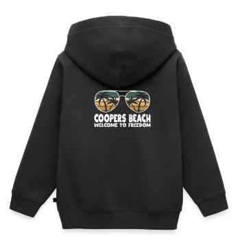 Coopers Beach Bienvenue à Freedom Vacation Sayi - Sweat Premium à capuche enfant bio - noir - Dos - AI Model Kid Male (0cm)