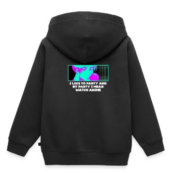 Ich mag feiern Ich meine, ich schau Anime Manga lu - Kinder Premium Organic Hoodie - Schwarz - Hinten - AI Model Kid Male (0cm)