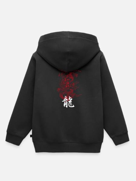 japanese dragon - Kids Premium Organic Hoodie - black