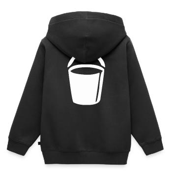 Éteindre un incendie avec le seau - Sweat Premium à capuche enfant bio - noir - Dos - AI Model Kid Male (0cm)