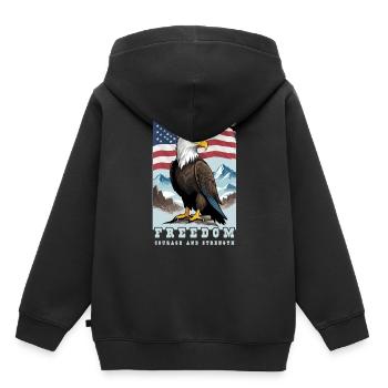 Pygargue à tête blanche - Sweat Premium à capuche enfant bio - noir - Dos - AI Model Kid Male (0cm)